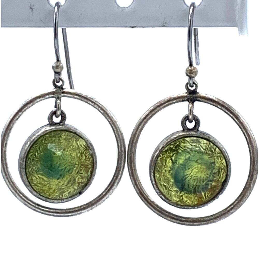 Lia Sophia "Bloommates" Mother of Pearl Center Stone Silver Tone Drop Earrings